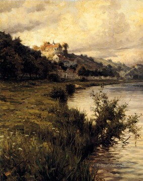 ブルック川の流れ Painting - ヒルトップ シャトーの風景 ルイ アストン ナイト川